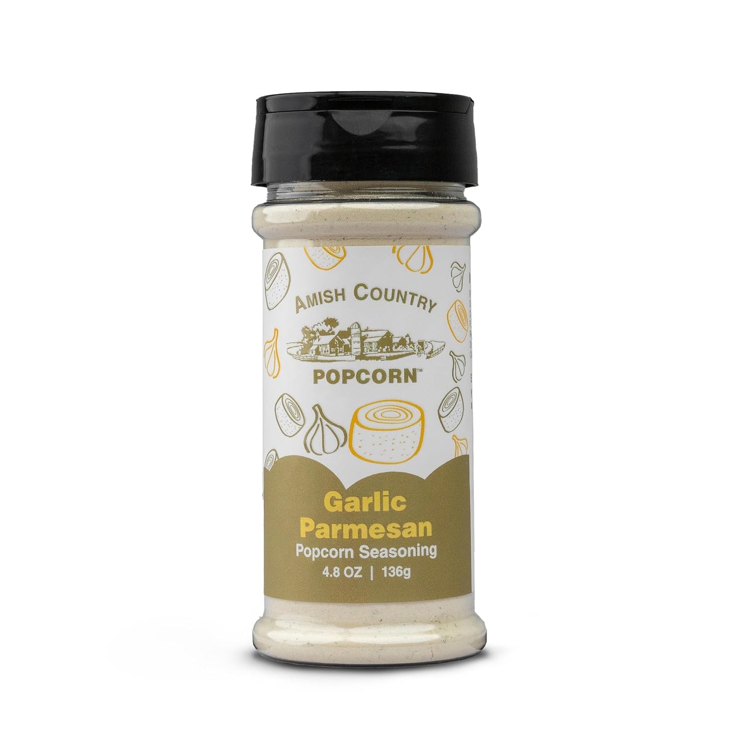 Amish Country Popcorn | 5 Pack Seasoning Bundle | Buffalo, Garlic Parmesan, Jalepeno Cheddar, Dill Pickle, BallPark Buttersalt | Old Fashioned, Non-GMO and Gluten Free