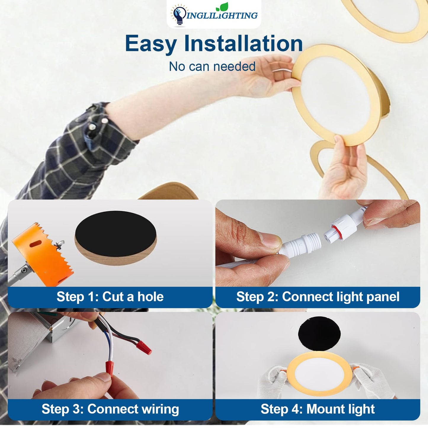 Dllt Led Recessed Ceiling Lights: 12 Pack 6 Inch 5Cct Ultra-Thin Lighting With Junction Box For Bedroom - 1200Lm Brightness 12W Eqv 110W Dimmable Canless Wafer Downlight With Etl&Fcc-G