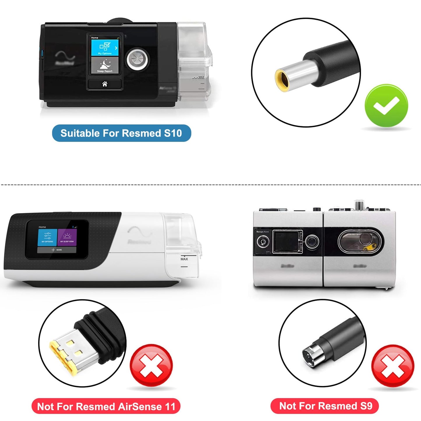 24V 90W USB C DC Converter Power Supply Compatible with Resmed S10 Airsense 10 AirCurve 10 CPAP and BiPAP Supplies CPAP 20V PD to DC 24V Power Cable Portable Design Wide use pd USB c Power Bank