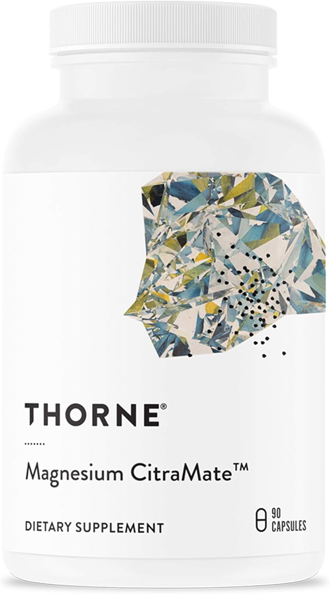 THORNE Magnesium CitraMate - Magnesium Supplement with Citrate-Malate - Support Heart, Skeletal Muscles, Cardiac, Lung Function, and Bone Density* - Gluten-Free, Dairy-Free, Soy-Free - 90 Capsules