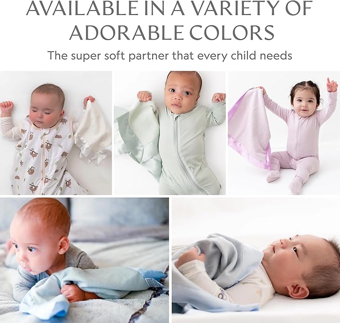 Ultra-Soft Lovey Security Blanket - Baby Essentials, Newborn Essentials, Ultra-Soft Fleece Baby Blanket with Satin Trim – 16" x 16" - Lavender