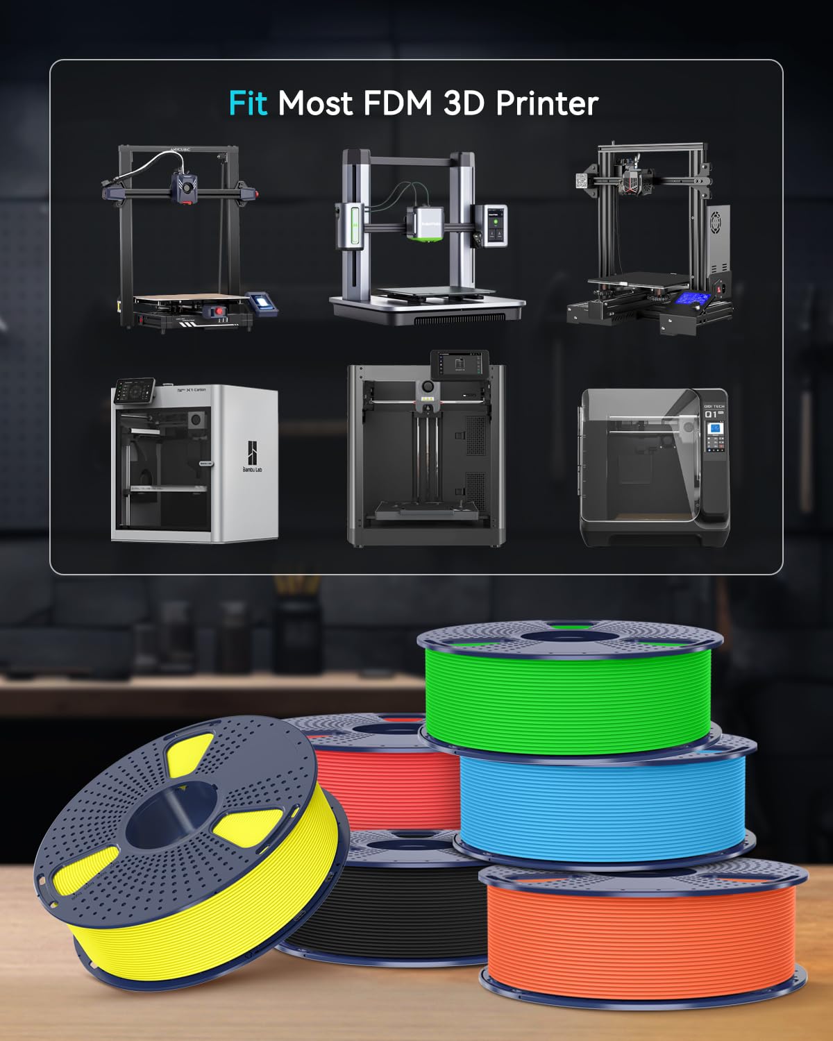 SUNLU High Speed PETG Filament 1.75mm Bundle, Less Stringing PETG 3D Printer Filament, 2kg in Total, 1kg per Spool, 2 Pack, Black+Black