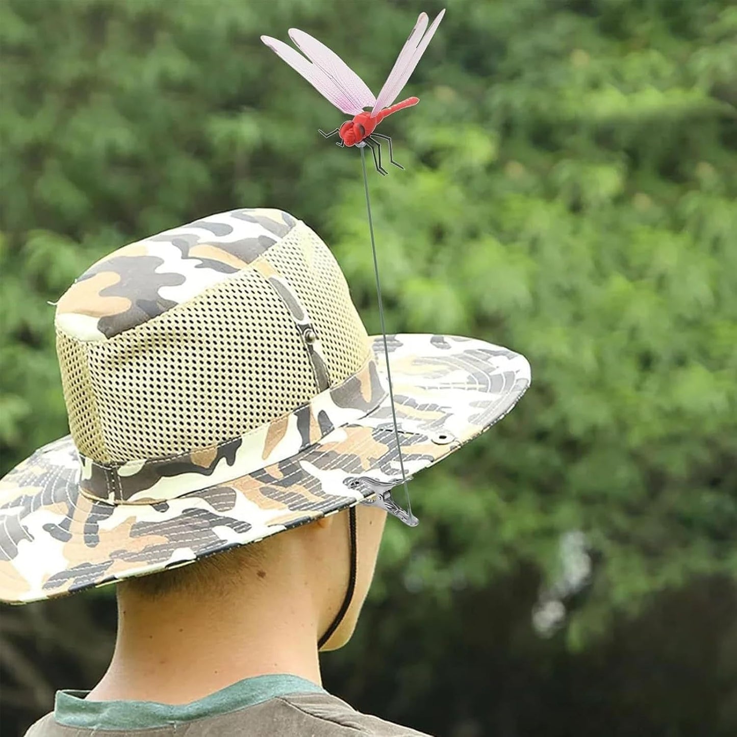 40 Pcs Dragon Fly Clips for Bugs Repellent, 3D Artificial Dragonfly Hat Clip, Dragonfly Garden Decor (40, 4 Colors)
