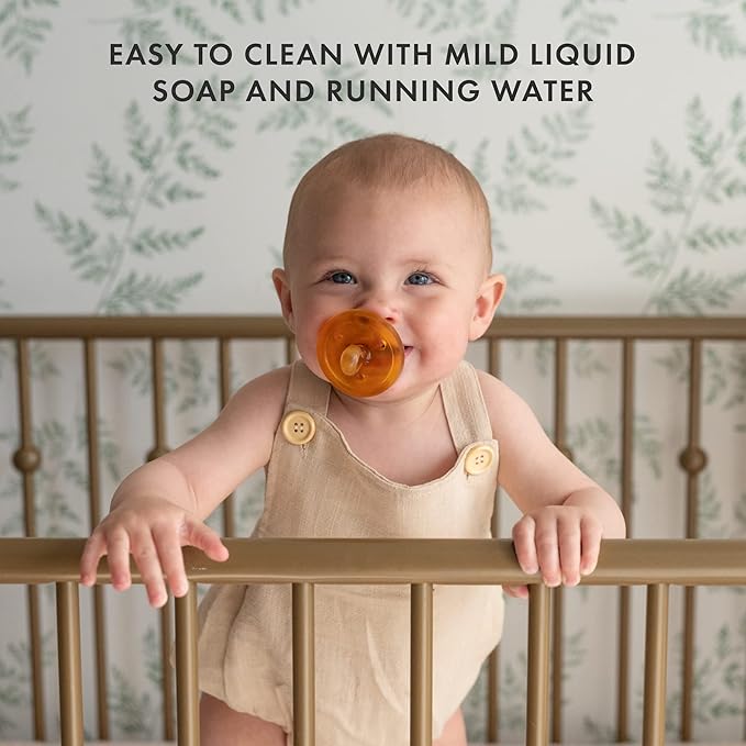 Natursutten Pacifiers 6-12 Months - 1-Pack Original Shield Orthodontic Nipple Natural Rubber Safe & Soft BPA-Free Pacifiers for Breastfeeding Babies - Newborn Pacifiers Made in Italy