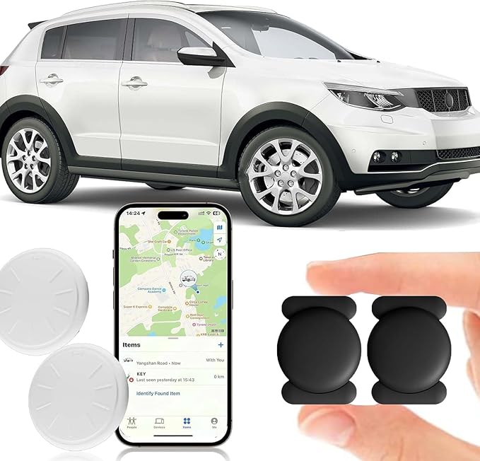 GPS Tracker for Vehicles, 2 PCS MINI Car Tracker Device Hidden, No Monthly Fee, Real-Time Tracker Device for Vehicles, Wor...