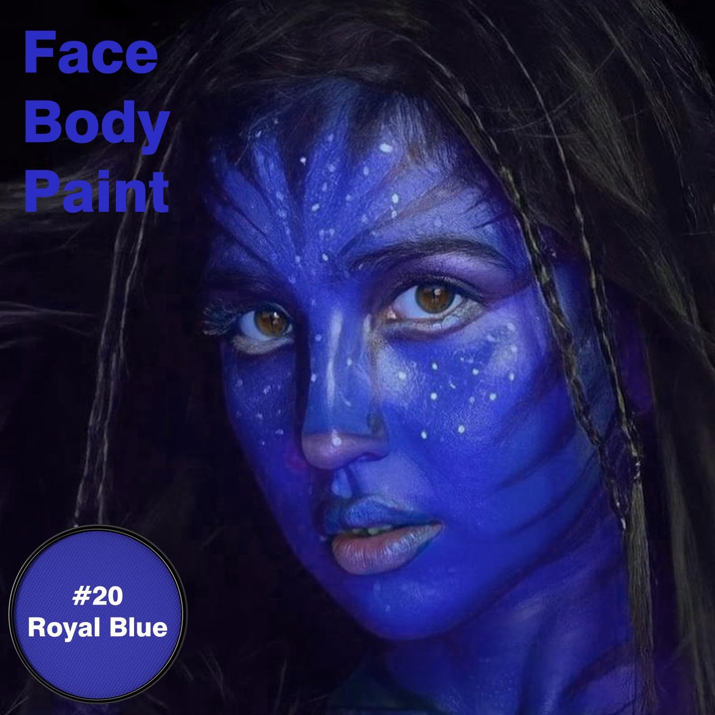 FREEORR Royal Blue Face Body Paint Makeup 30G,Professional Stage Screen Halloween,Non Toxic Face Body Paint Makeup for Halloween