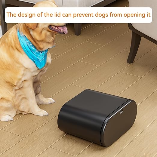 Yieach 12L Black Slim Bathroom Trash Can With Lid 3.17 Gallon,Skinny Small Kitchen Garbage Can and Pet/Dog Proof Trashcans for Office,RV,Bedroom and Dorm,Plastic Covered Trash Can and Wastebasket,1PCS