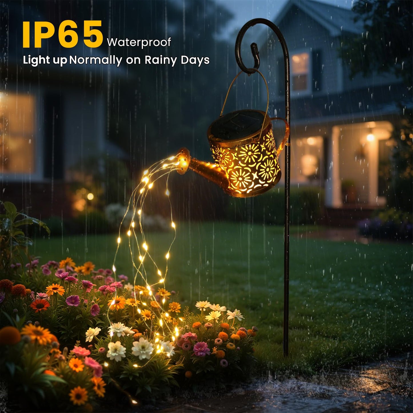 Solar Garden Lights Outdoor Decoration  Metal Solar Watering Can Lights Outdoor Waterproof  Small Patio Light Yard Lawn Pathway Decor  Gardening Gifts For Women Mom Grandma