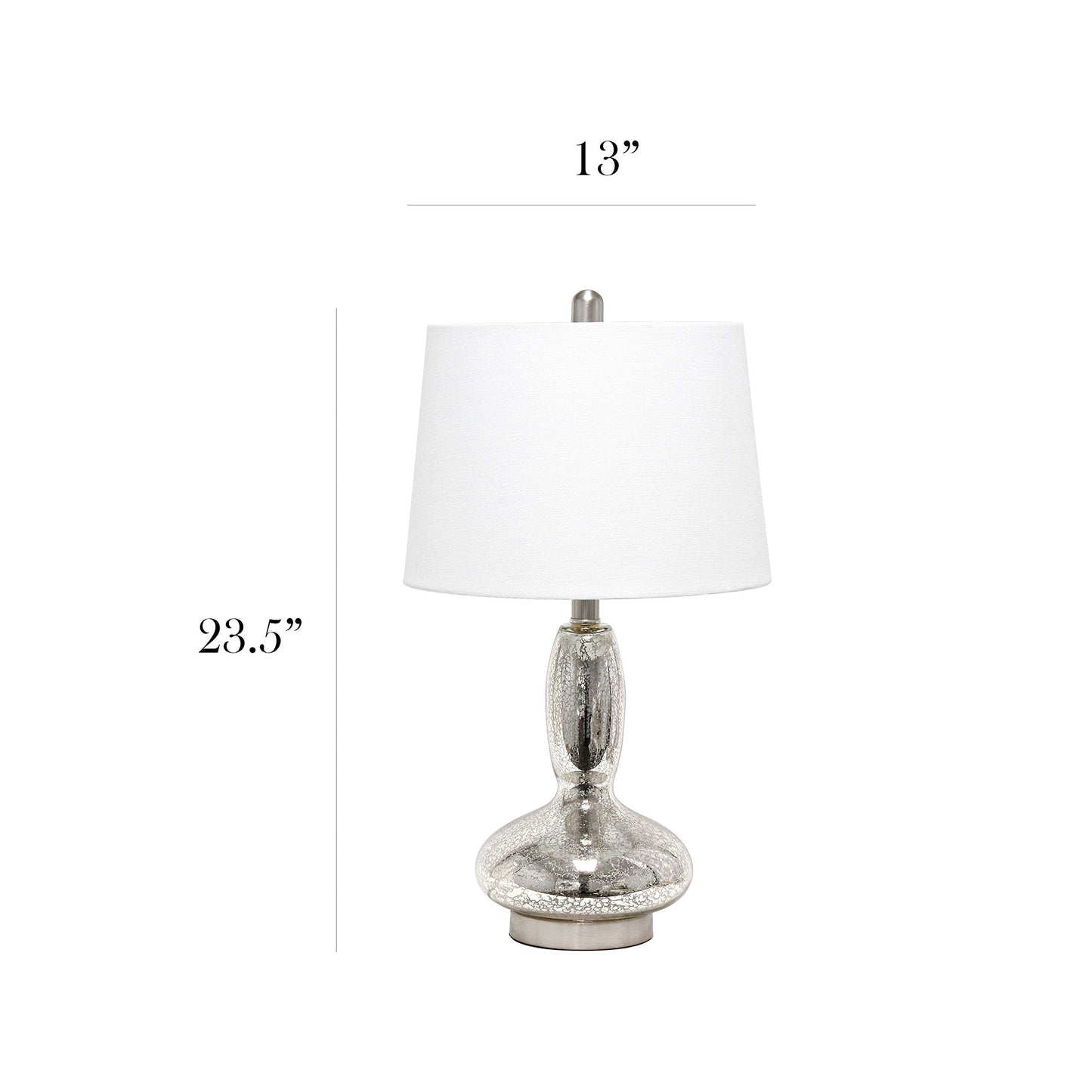 Elegant Designs LT3315-MUR Contemporary Glass Table Lamp, Mercury Finish