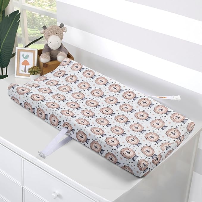 Changing Table Pad Cover Elastic Changing Pad Cover Premium Baby Changing Pad Cover 2 Pack for Boys Girls Soft and Comfortable (The Whale and The Lion)