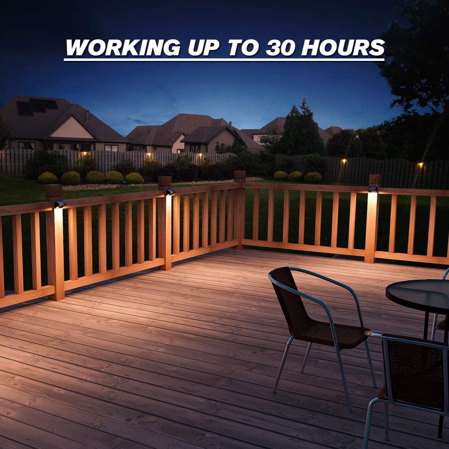 Aulanto Solar Fence Lights, 12 Pack, IP67 Waterproof, Warm White & RGB, Outdoor Wall Lights, Model 103
