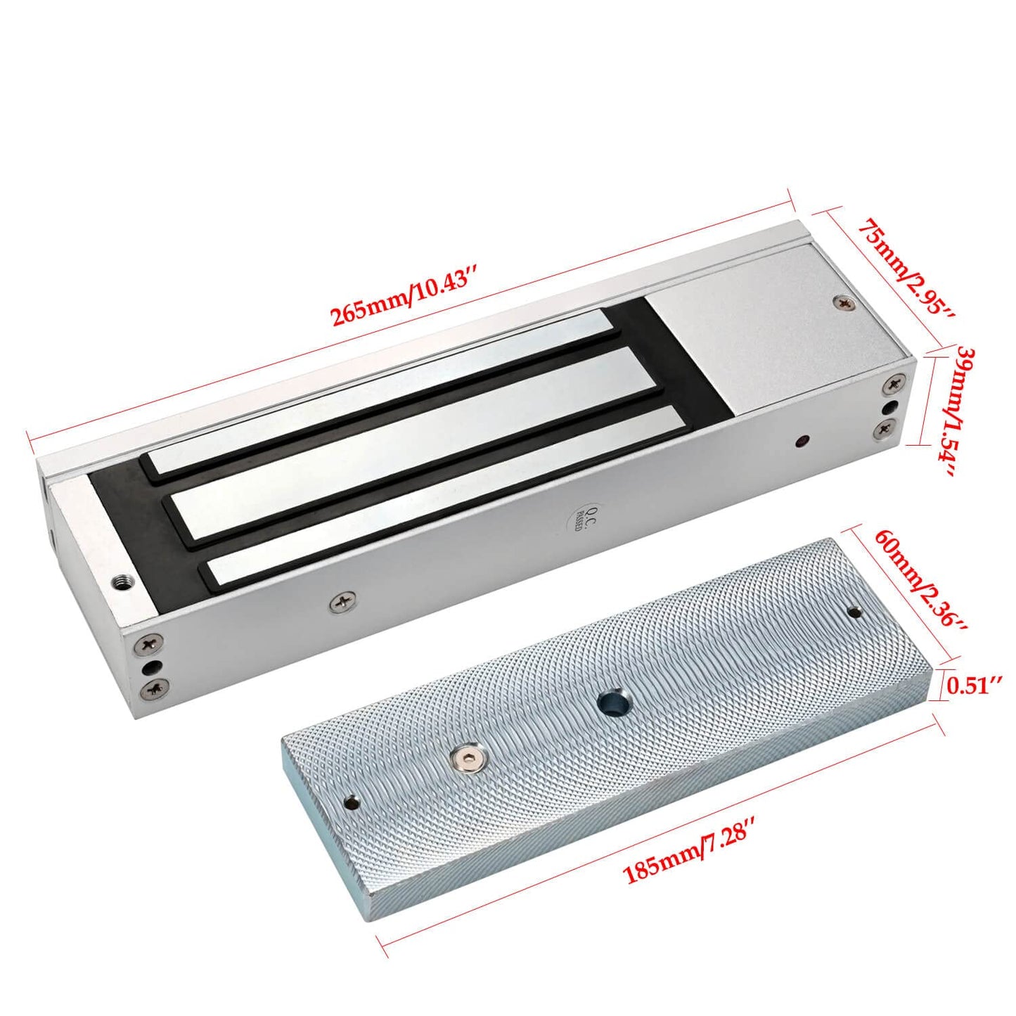 Electric Magnetic Door Lock with Z and L Bracket Outdoor Waterproof 500KG 1200lb Holding Force Electromagnet Lock 12V DC Fail Safe NC Mode for Access Control System
