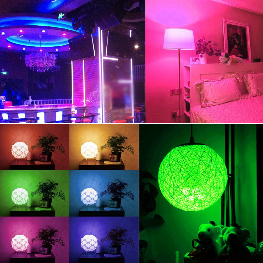 Yangcsl Rgb Color Changing Led Light Bulb, Dimmable, 85W Equivalent, Pack Of 2, E26 Base, Aluminum