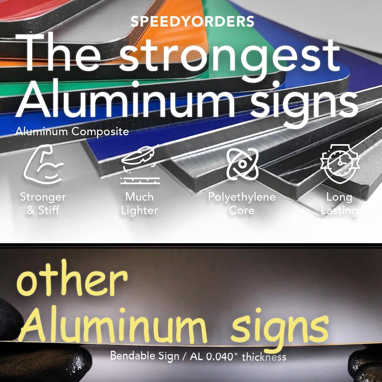 SPEEDYORDERS Custom Outdoor Metal Signs, Personalized Aluminum Signs, Customized Safety Signs, Metal Business Signs, Waterproof Outdoor Business Signs, White Aluminum (Green & White, 12x8 In)