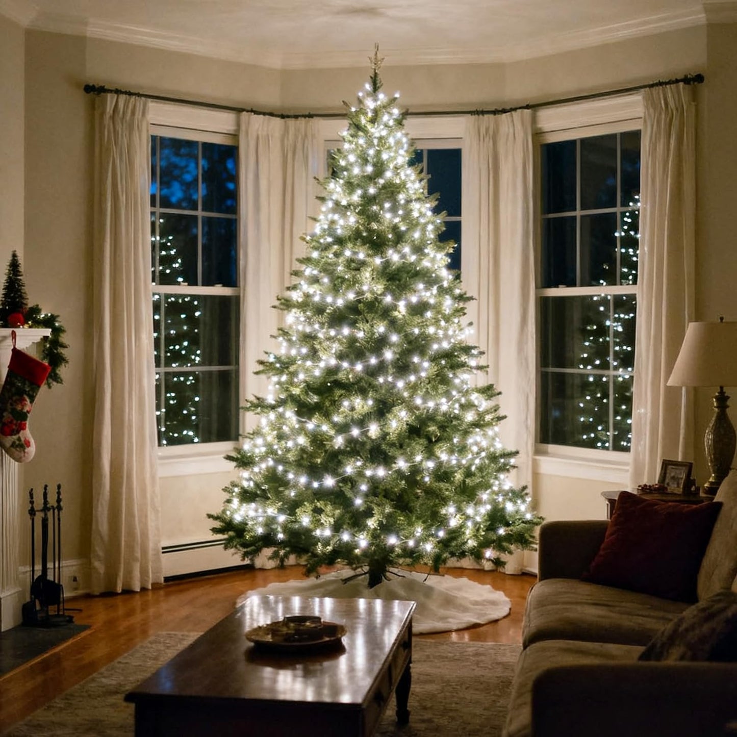 Vtechology 500 Led White Christmas Tree Light Plug In 170Ft Connectable Christmas Lights With 8Modes Ul Certified Outdoor Indoor For Halloween Tree Yard Holiday Party Decor