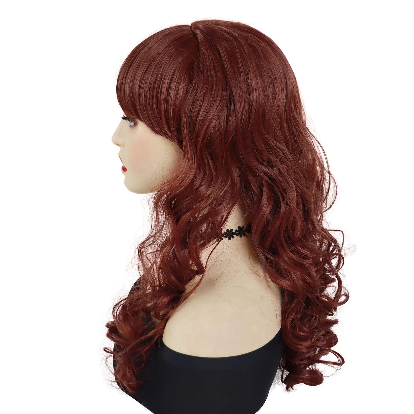 GNIMEGIL 18 inch 50s Bouffant Beehive Wig Women Cosplay Long Wavy Synthetic Hair Copper Wigs for Married Housewife Big Red Vinta