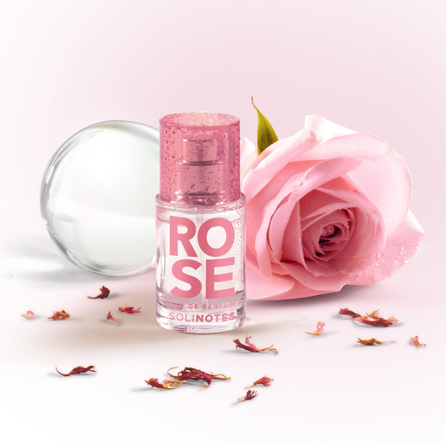 Solinotes Rose Perfume for Women, 0.5 Fl Oz/ 15 ML Eau De Parfum, Delicate Floral and Soothing Scent with Premium Ingredients - Clean Perfume, Cruelty Free, Vegan, Made in France