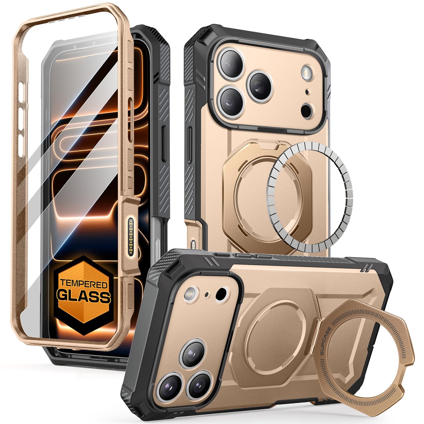 Supcase For Iphone 17 Pro Case With Tempered Glass Screen Protector (Ubgrip Pro), [Camera Control Cover] [Compatible With Magsaf