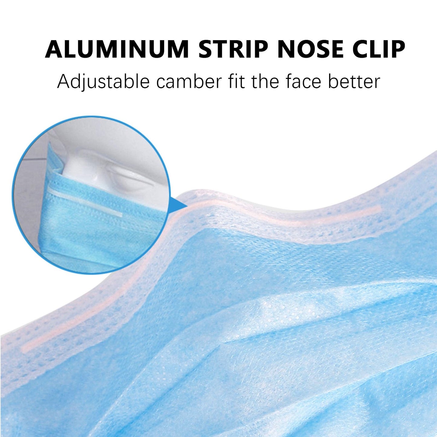 DC-BEAUTIFUL 100 Pcs Blue Disposable 3 Ply Earloop Face Masks,Fit for Adults