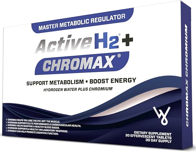 Active H2+ Chromax – Hydrogen Water Tablets with Chromium – Supports Metabolism and Energy – Molecular Hydrogen and Chromi...