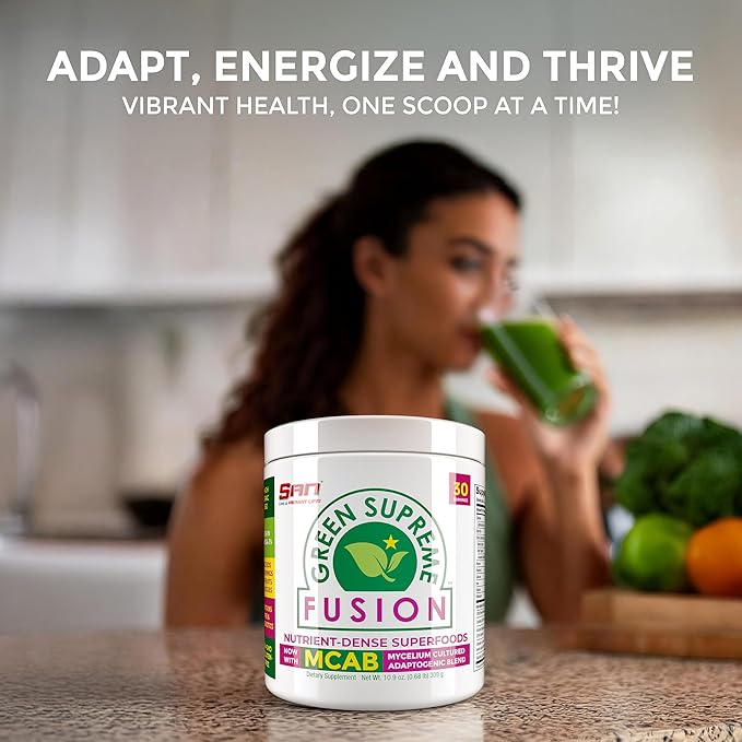 Nutrition’s Green Supreme Fusion Blend Antioxidant: Super Greens Smoothie Mix with Spirulina, Chlorella, Adaptogenic Mushrooms, 30 Servings