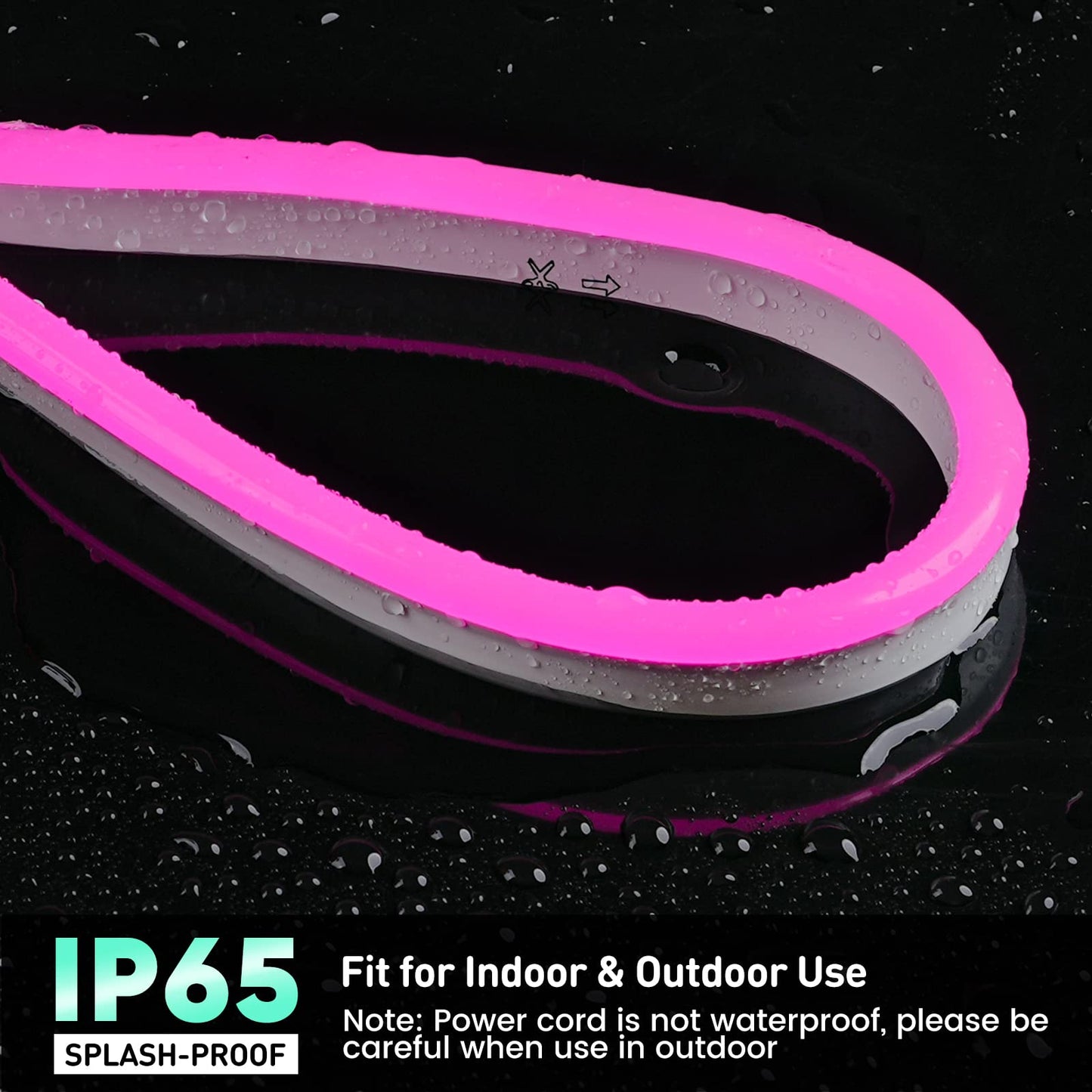 Gzbtech Flexible Led Neon Rope Lights 50Ft Ac 110-120V Waterproof Strip Light  120 Leds/M Cuttable Connectable Neon Lighting For Indoor Outdoor Home Decor/Commercial Building Use-Pink 15M