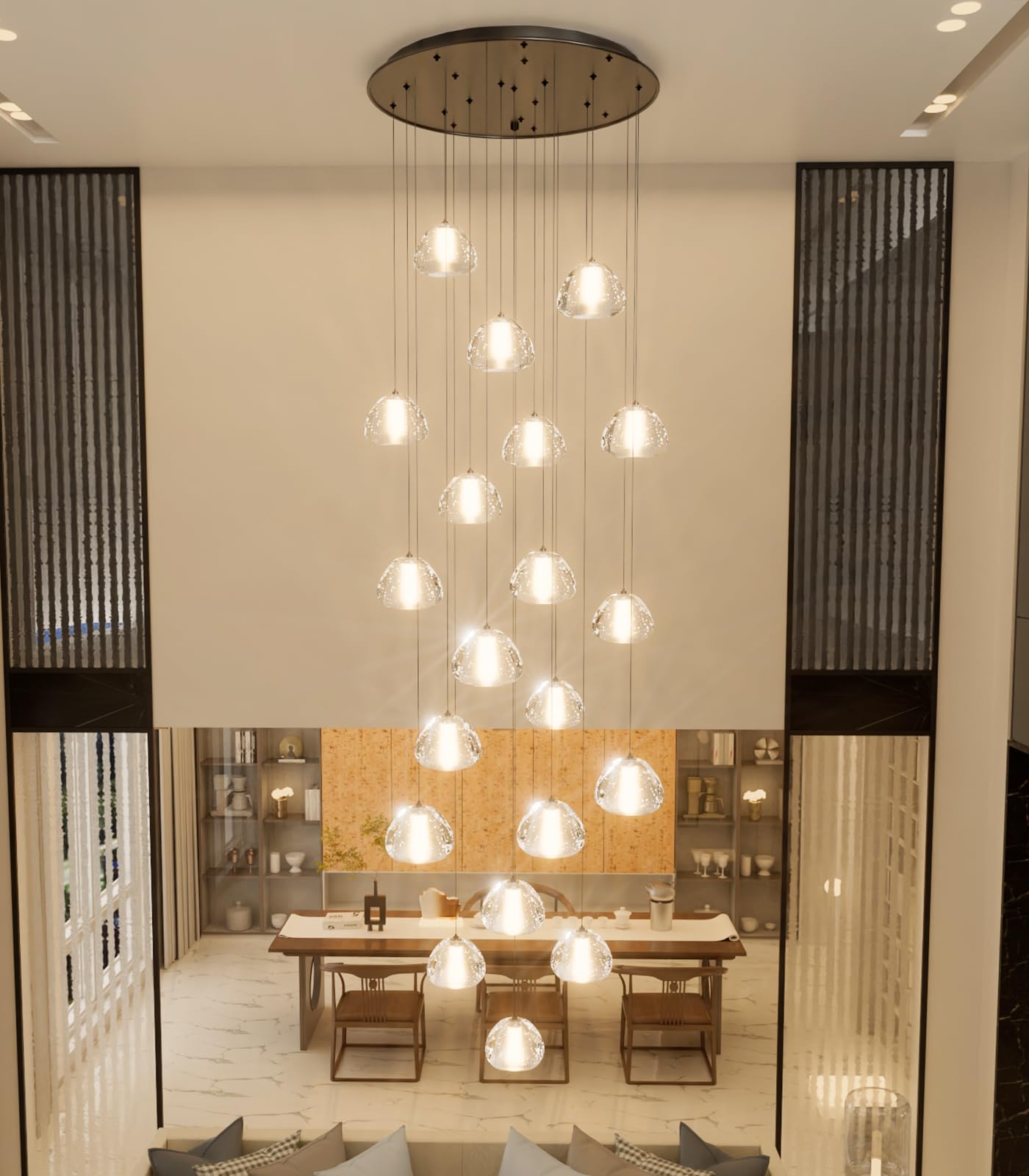 Dolria Modern Crystal Chandeliers Led Ceiling Lighting Foyer Large Ceiling Light For Staircase Living Room Hallway Entryway