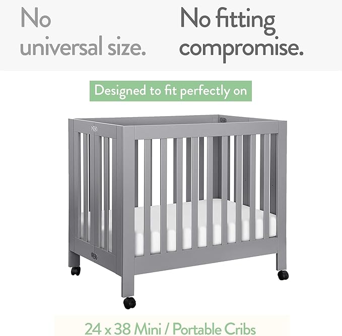 Mini Portable 24x38 Fitted Crib Sheets – Compatible with Dream on Me, Delta Porta Crib and Arms Reach Ideal Cosleeper – 100% Jersey Cotton – Dusty Blue + Navy – 2 Pack