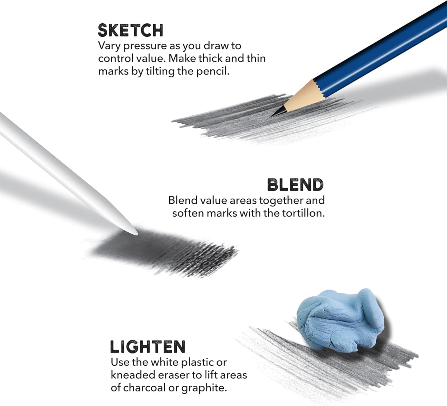 ArtSkills Sketch Pencils for Drawing, Graphite Art Pencil Set for Sketching & Shading, 8pc