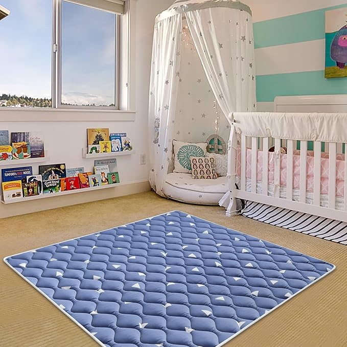 Premium Foam Baby Play Mat for Floor 47" X 47", Thicken One-Piece Crawling Mat, Non-Slip Cushioned Baby Playmats for Infants, Babies, Toddlers - Machine Washable for Easy Care