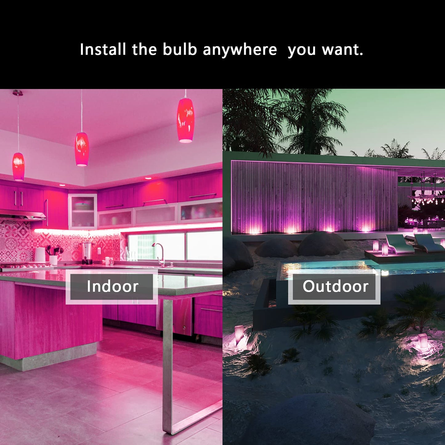 Loxyee Par38 Led Flood Light Bulbs, 20W Replace 200W, Pink, E26 Base, 2 Pack For Halloween & Party Decor