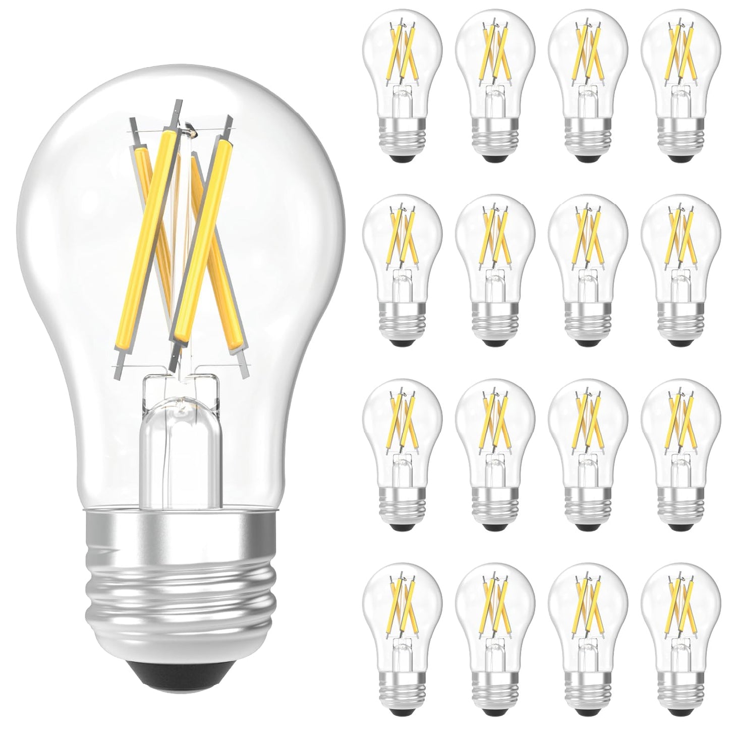 Sunco 16 Pack A15 Light Bulb LED, Edison Style Bulb, Dimmable Vintage Filament Lighting, 800 LM, 7W (60W Equivalent), 3000K Warm