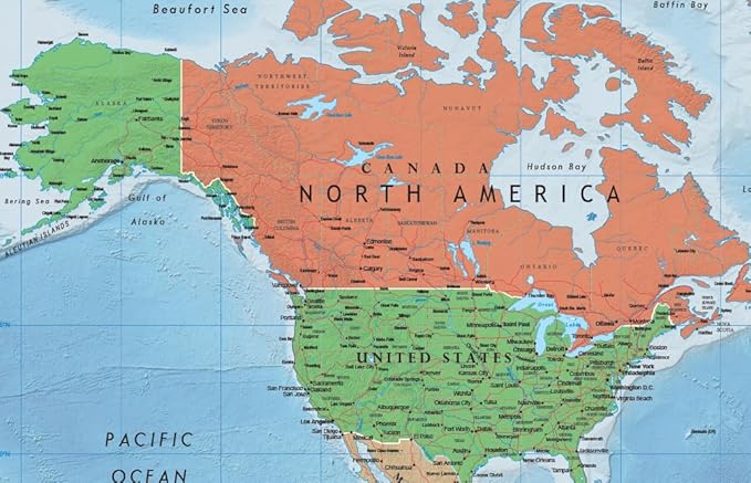 Swiftmaps World Premier Wall Map Poster Mural 24h x 36w