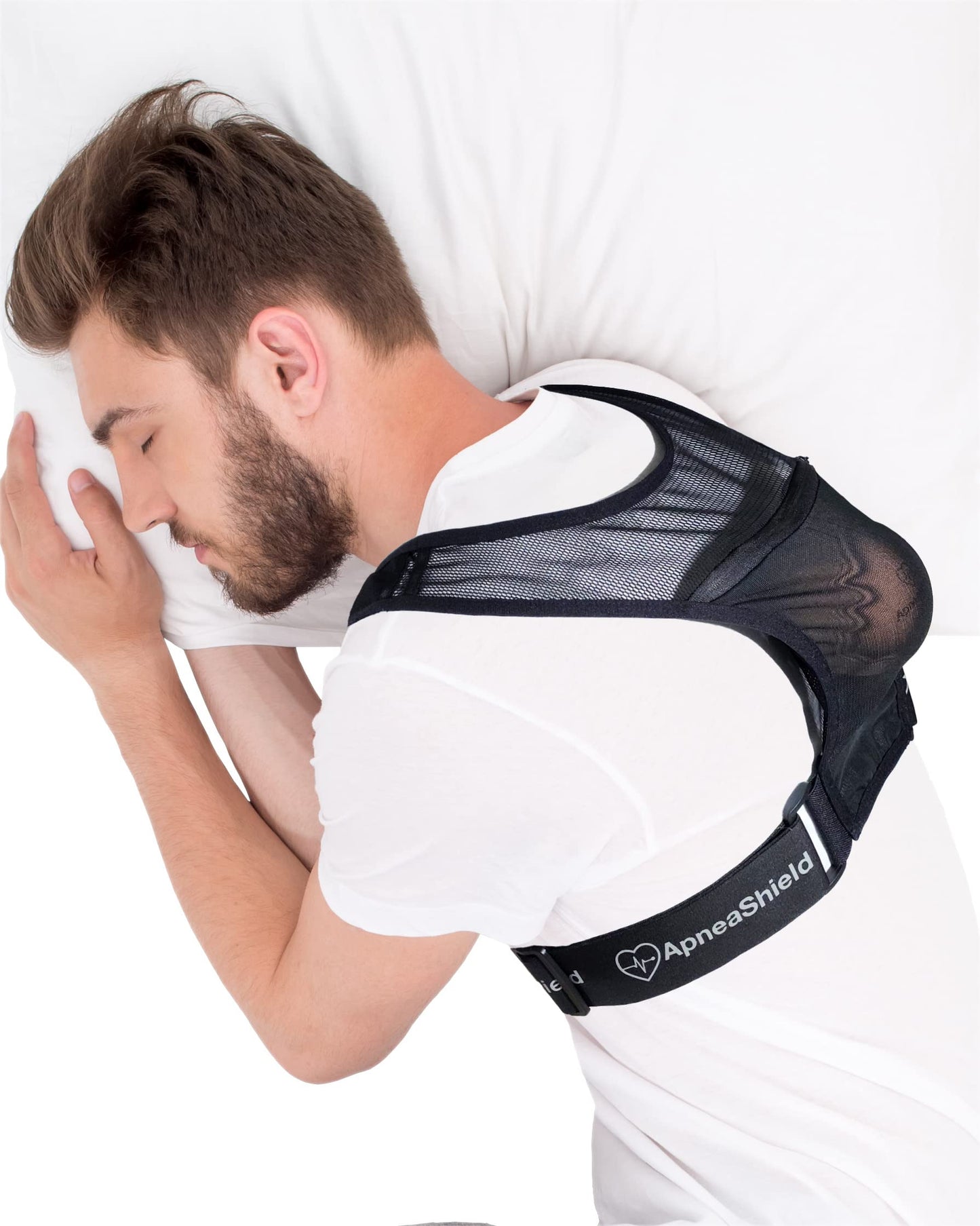 ApneaShield Sleep Position Trainer for Sleeping On Your Side | Side Sleep Trainer | Snore Stopper | Anti Snoring Device | Lightweight, Comfortable, Effective in Reducing Supine Sleep Time