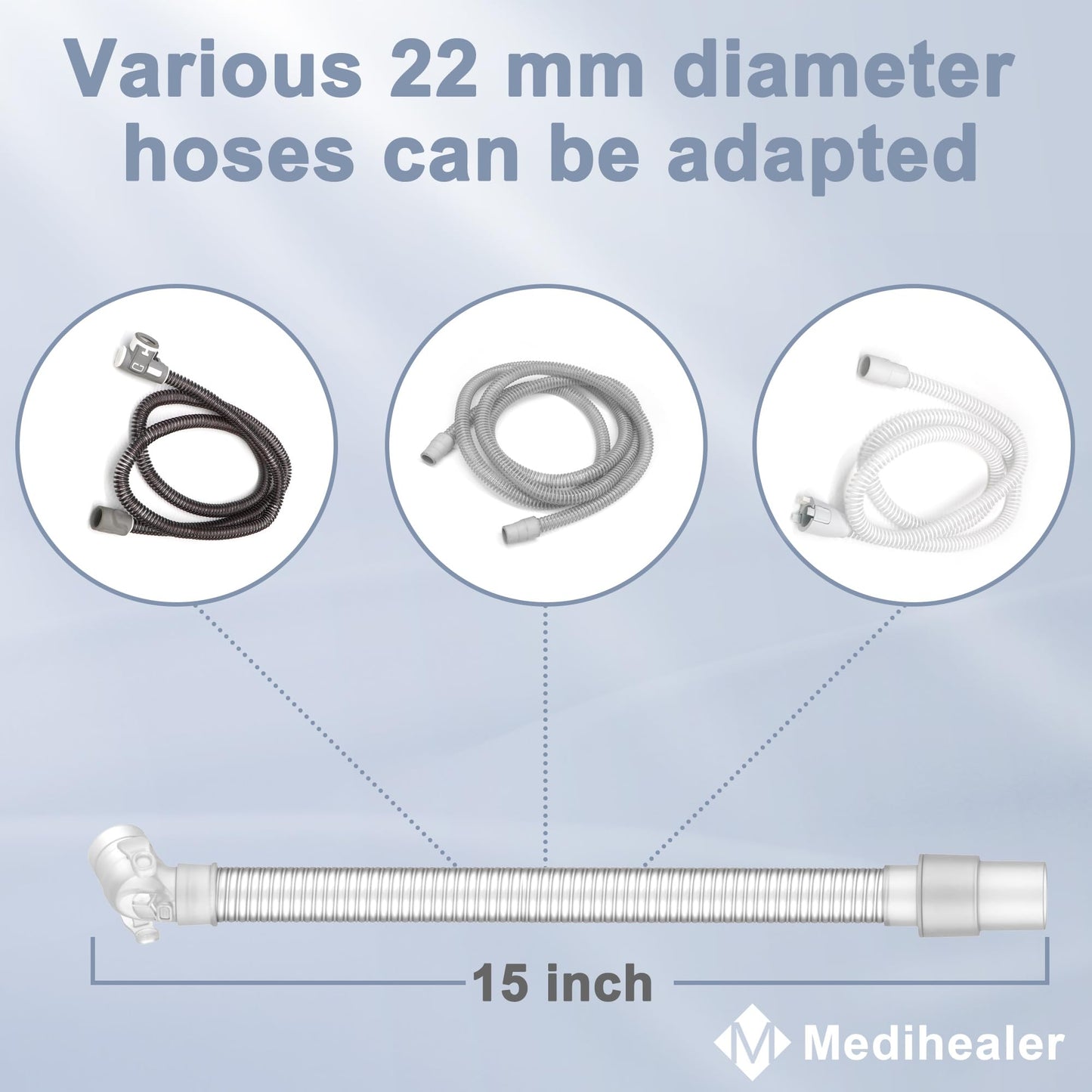 2 Packs QuietAir Elbow Tube for Airfit F40,Including 2 Short Tube 2 Elbow and 2 QuietAir Vent,Great Value CPAP Supplies by Medihealer
