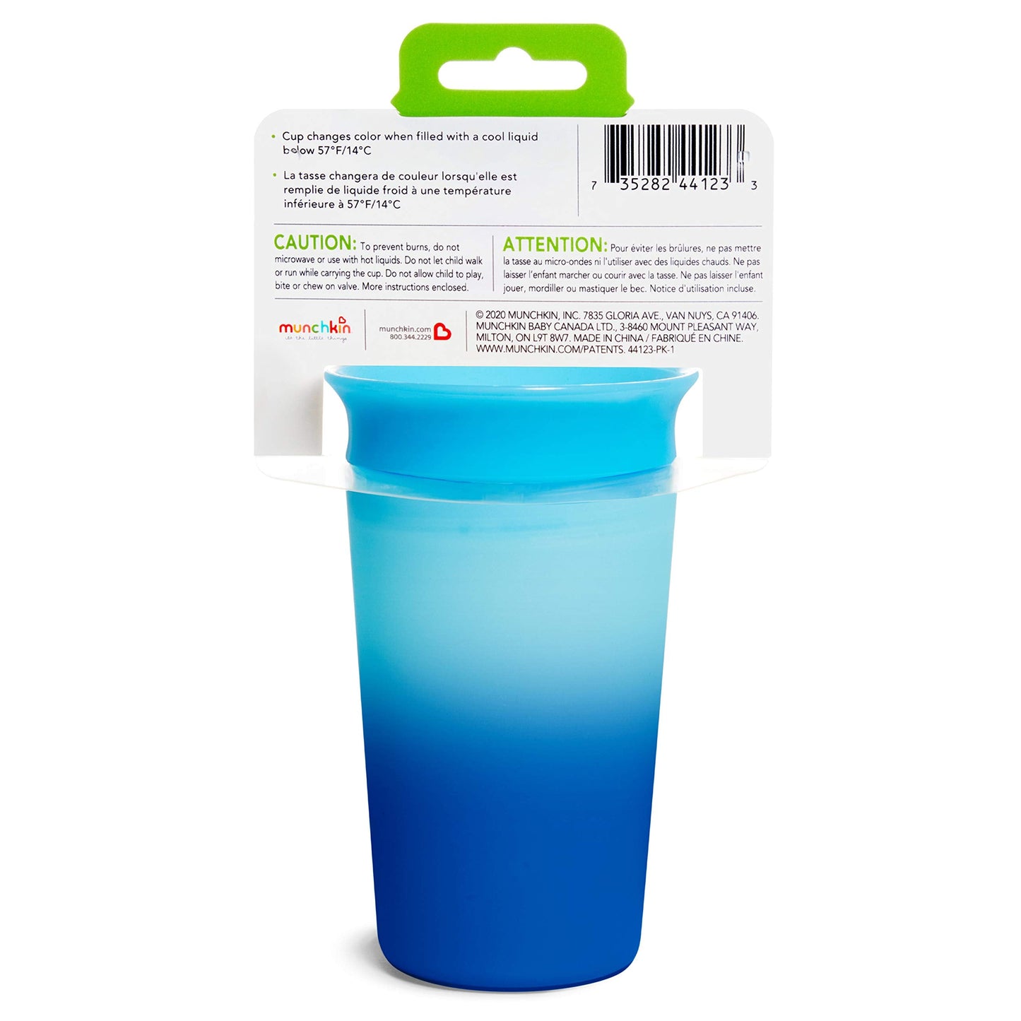Munchkin® Miracle® 360 Sippy Cup for Toddlers, Color Changes with Cold Drinks,, 9 Ounce, Blue