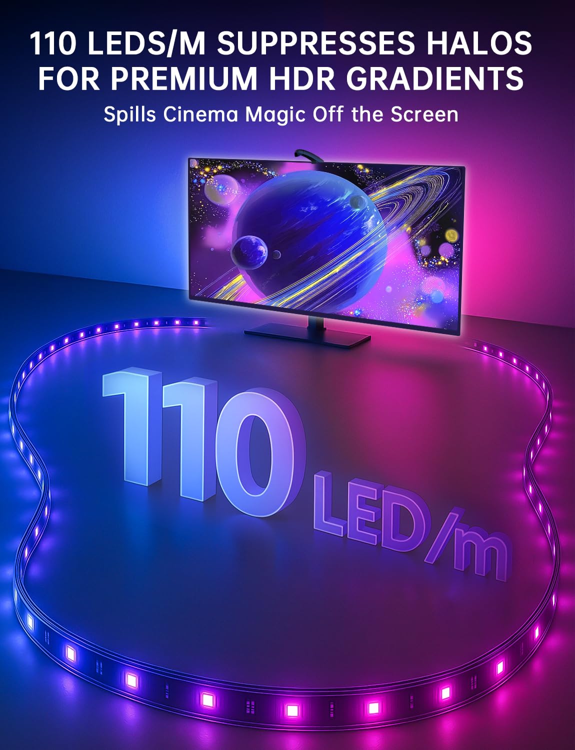 Qtu Tv Lights That Change With Tv  18Ft Led Lights For 75-85 Inch Tvs & Pc Monitors  Smart App Control Tv Backlight Sync To Screen  Usb-C Powered Rgb Led Strip Lighting