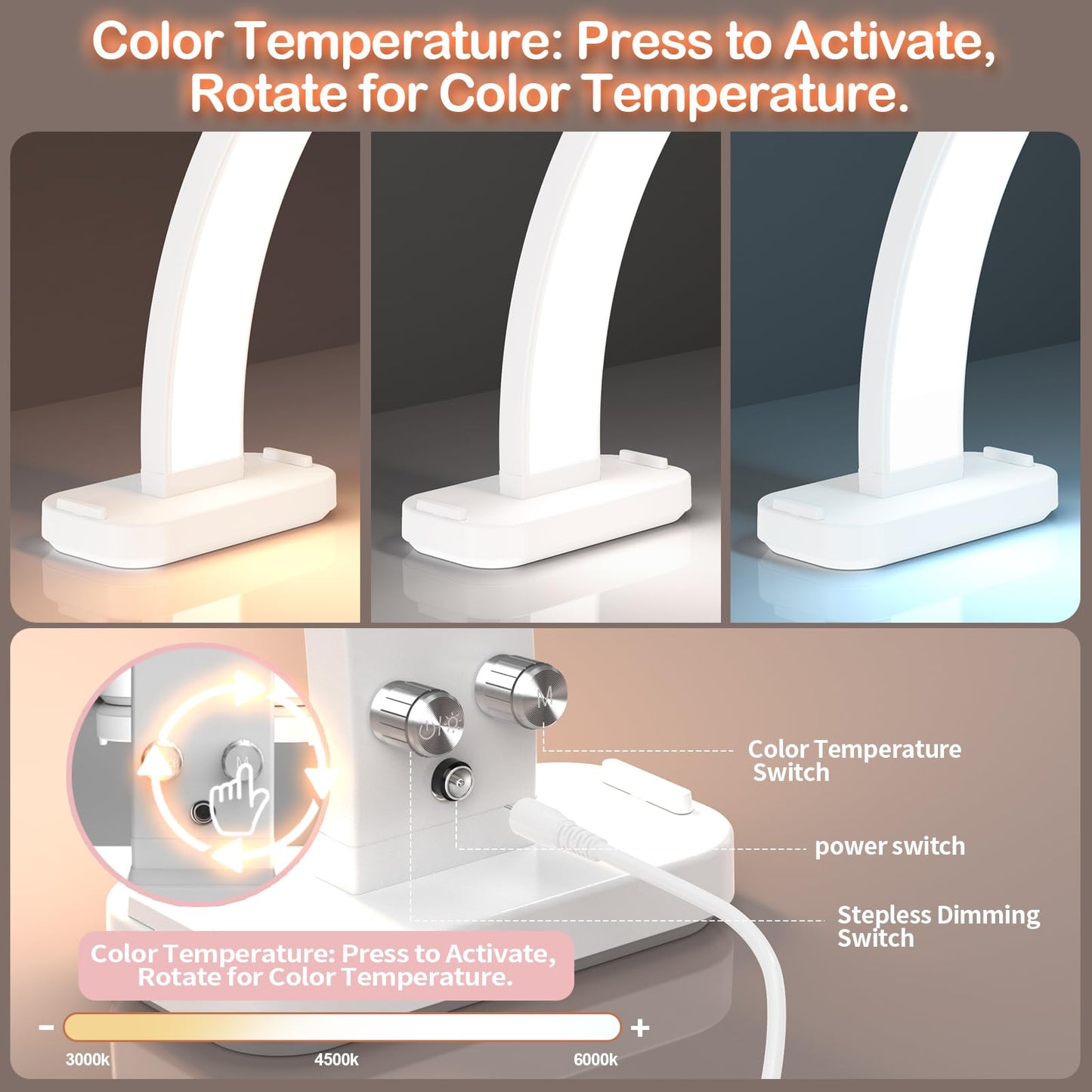 Upgrade 31  Wide-Body Large Half Moon Light for Nail Desk with Phone Holder for Nail Lamp, Foldable Arch Moon Light Nail Tech Pe
