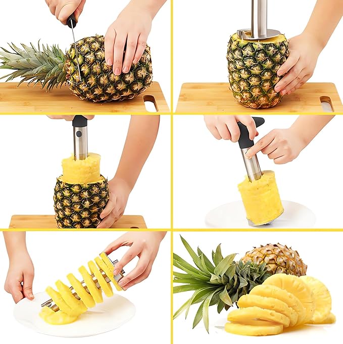 Fruit and Vegetable Corer Pepper Seed Apple Remover Bell Pepper Tomato Corer Tool Stainless Steel Kitchen Gadget (Pepper strawberry pineapple Corer)