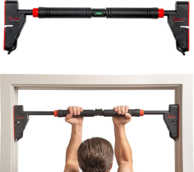 Sunny Health & Fitness Adjustable Doorway Pull Up Bar – Chin Up Bar for Home Gym Training