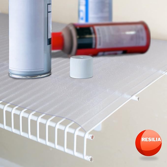 Heavy Duty Vinyl Closet Shelf Liner for Wire Racks or Shelving - for Kitchen Pantry or Cabinet Storage, Clear, 20 Inches x 4 Feet - 4 Pack, Non-Adhesive, Waterproof, Stain-Resistant, Cut-to-Size