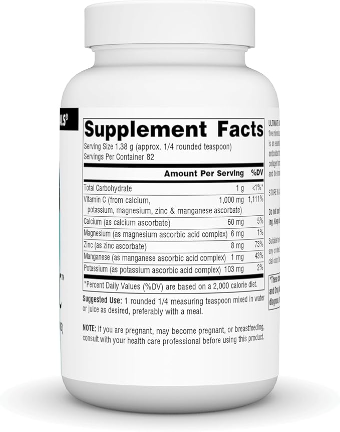 Source Naturals Ultimate Ascorbate C Powder - Vitamin C - Supports Immune System* - 1000 mg, 4 oz
