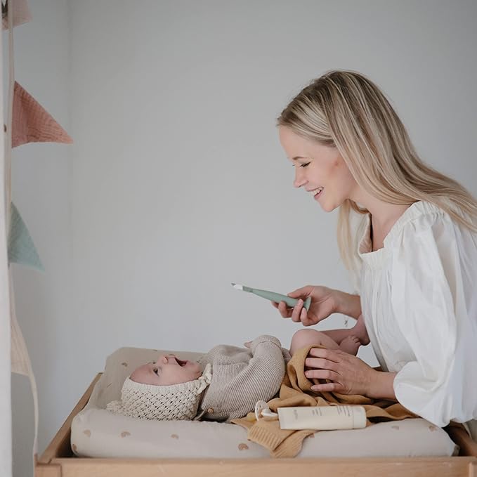 mushie Extra Soft Muslin Fitted Changing Pad Cover (Blush)
