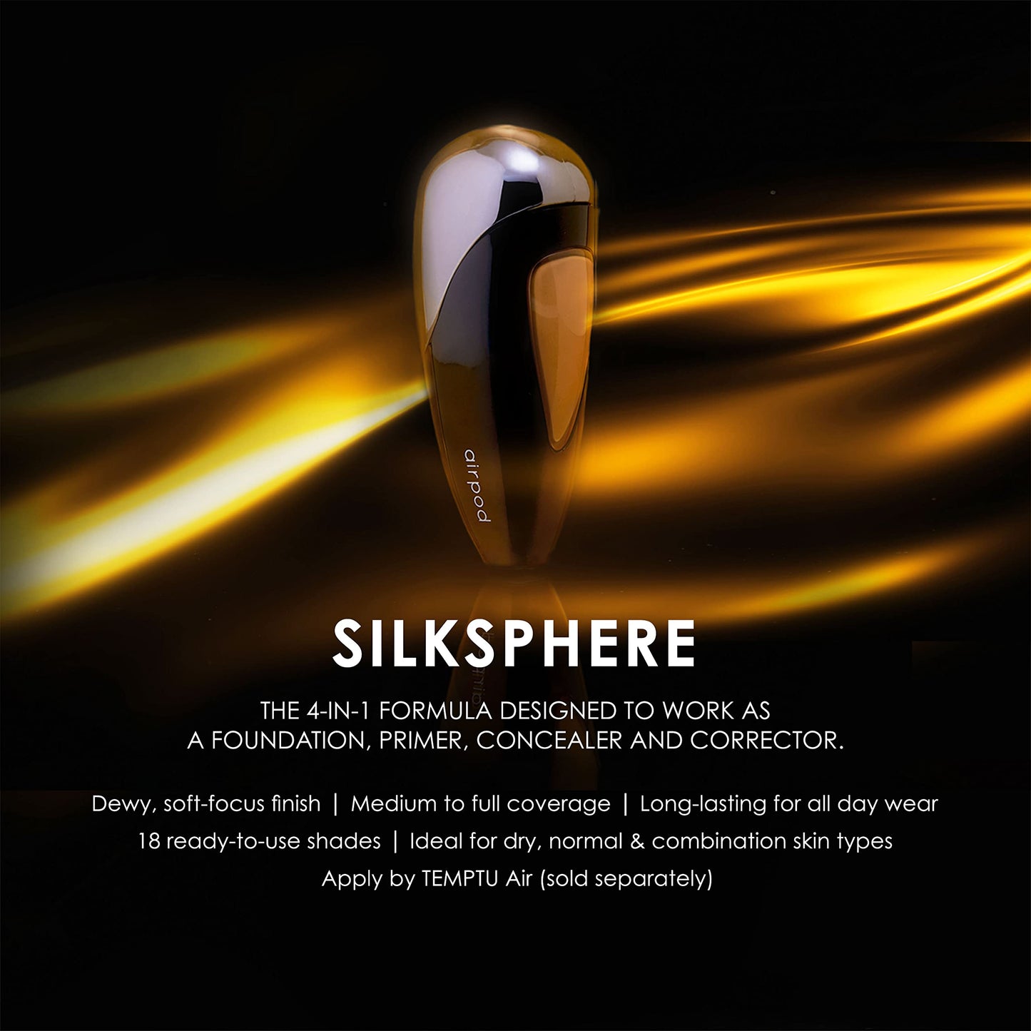 Temptu Silksphere Airbrush Foundation, Golden, 0.41 Fl Oz (Pack of 1)