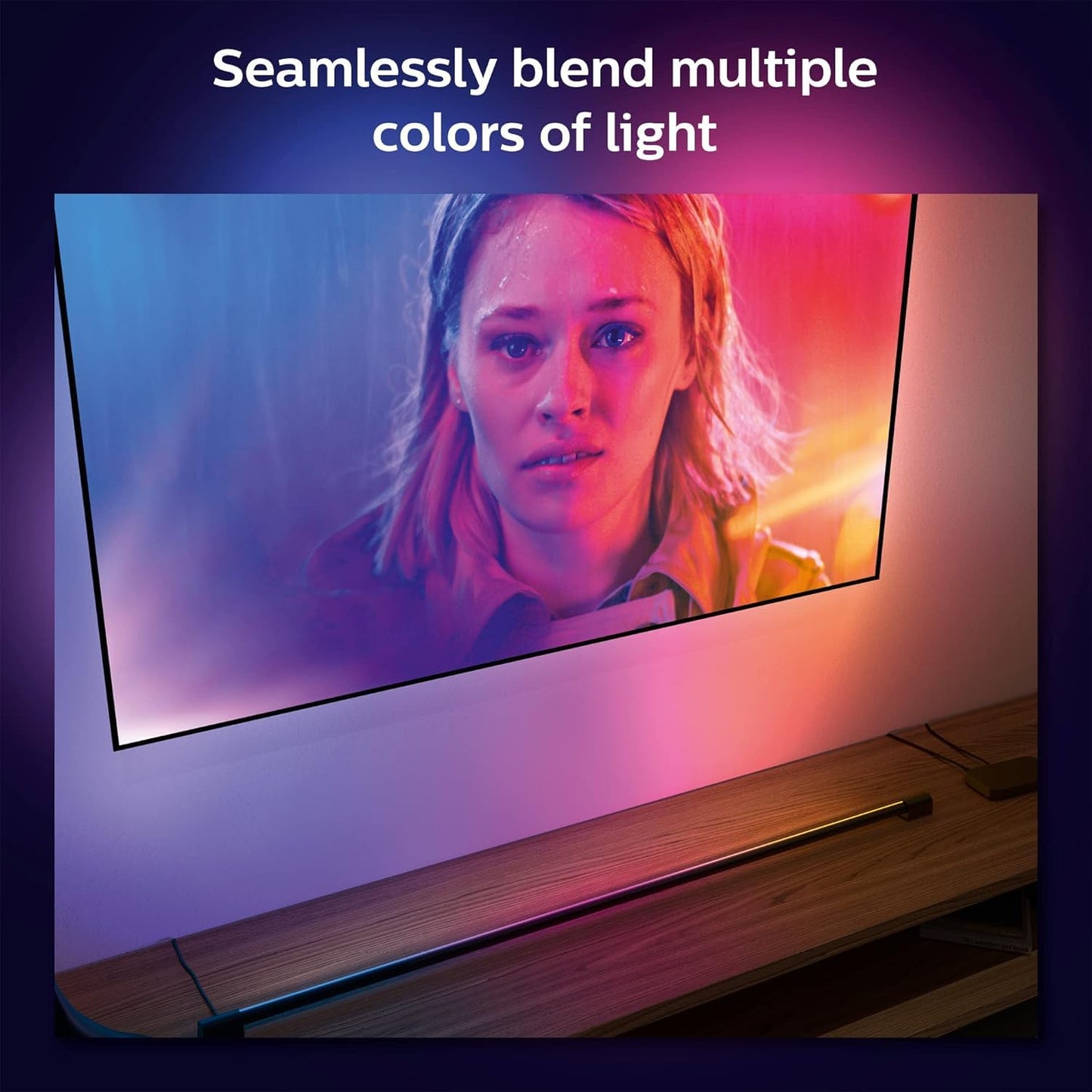 Philips Hue Smart Light Tube - Color-Changing LED, Sync with TV & Music, Black, Model 582502