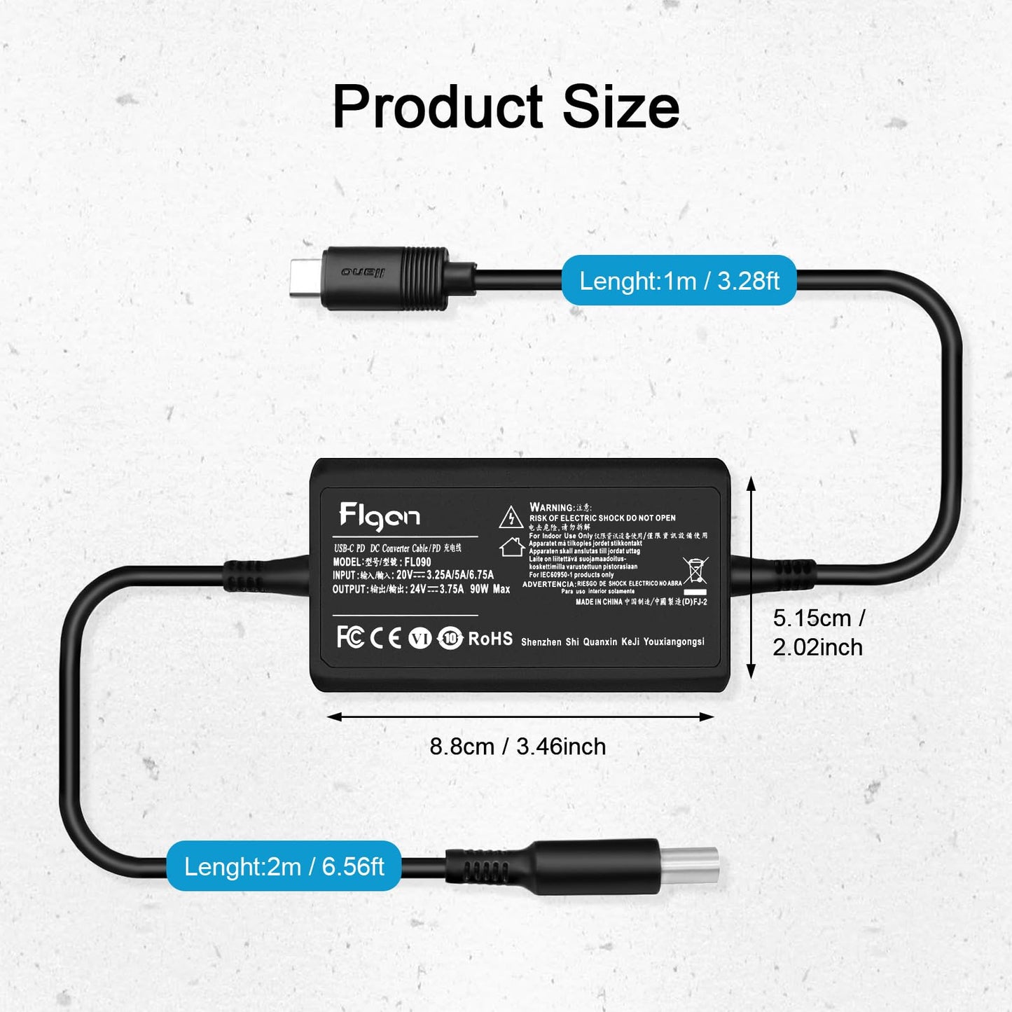 24V 90W USB C DC Converter Power Supply Compatible with Resmed S10 Airsense 10 AirCurve 10 CPAP and BiPAP Supplies CPAP 20V PD to DC 24V Power Cable Portable Design Wide use pd USB c Power Bank