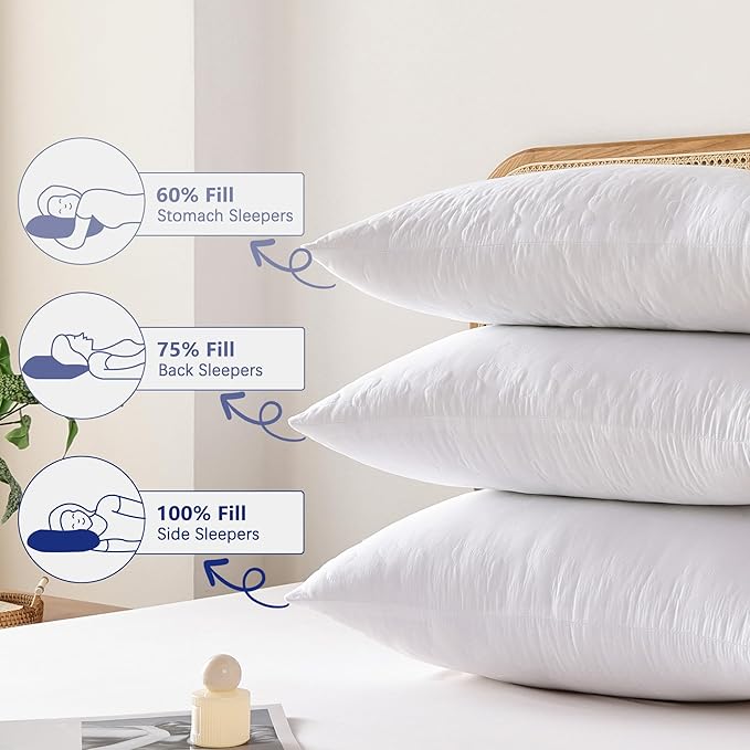 Shatex Medium Firm Pillow, King Size 34 x 20 inch, Adjustable Pillow for Neck Pain Relief，Back Pillow Provide Strong Support for Stomach & Side Sleepers