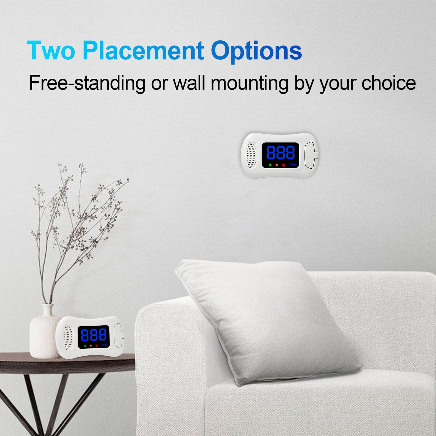 3 Packs Carbon Monoxide Detectors,CO Alarm Detector Monitor Battery Operated with PPM Value Display,Carbon Monoxide Alarm with Sound &Light Warning,Accurate & Easy to Read,for Home Kitchen Office