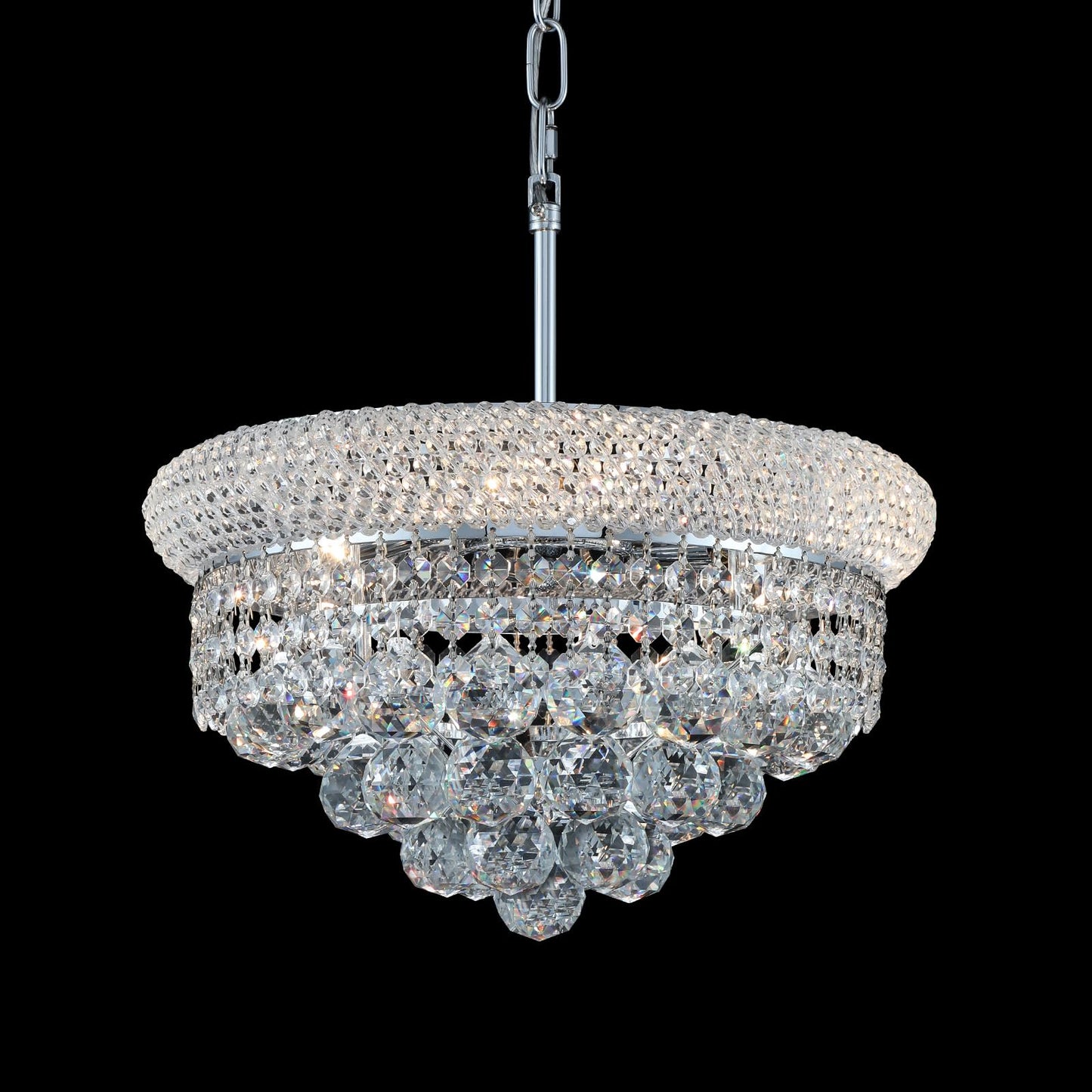 Crystal Chandeliers For Dining Room Light Fixture Over Table  Empire Style K9 Crystal Chandeliers For Bedroom  4 Lights Chrome stylish Lighting Fixtures For Entryway Kitchen Island Foyer D15 Inch