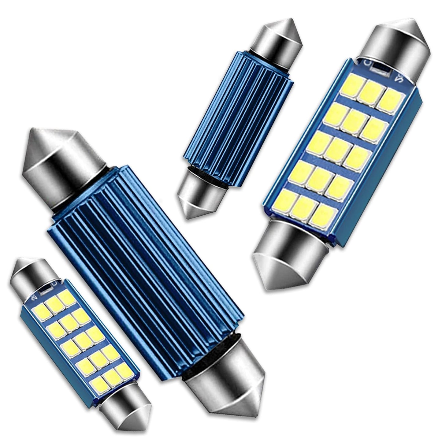 Gkmow Pack-4 578 Led Extremely Bright Bulbs  1.59 6500K 2835 Chipsets 400Lm Bulbs For Led Interior Dome Map Door Lights 211-2 212-2 569 6411 6451 41Mm 42Mm (White)